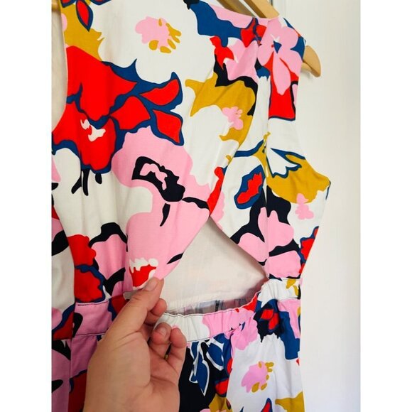 Anthropologie Whit Two Petal Print Dress with pockets and back opening Sz 6 - Picture 6 of 10